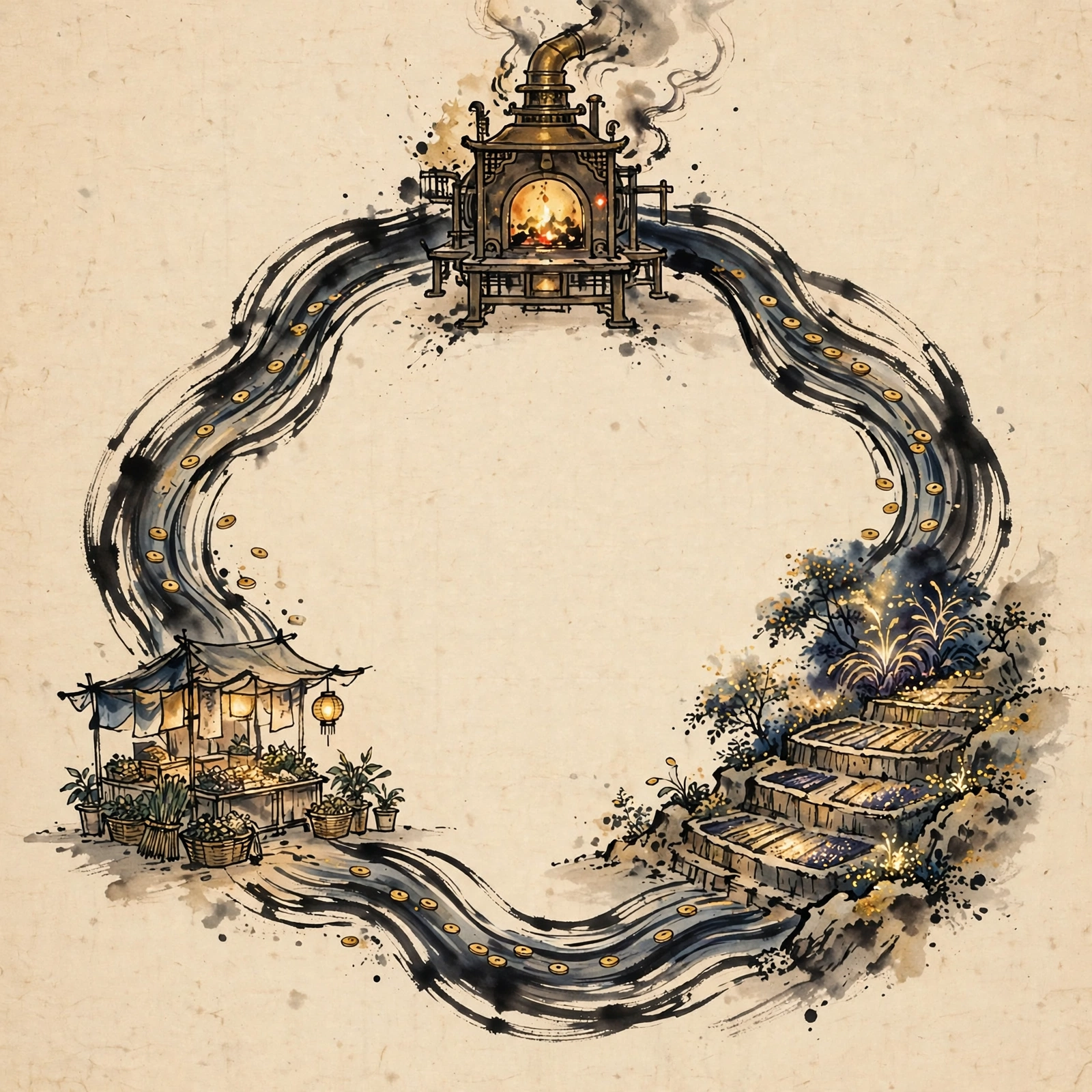 The XWP flow: rig, garden and market in one ring